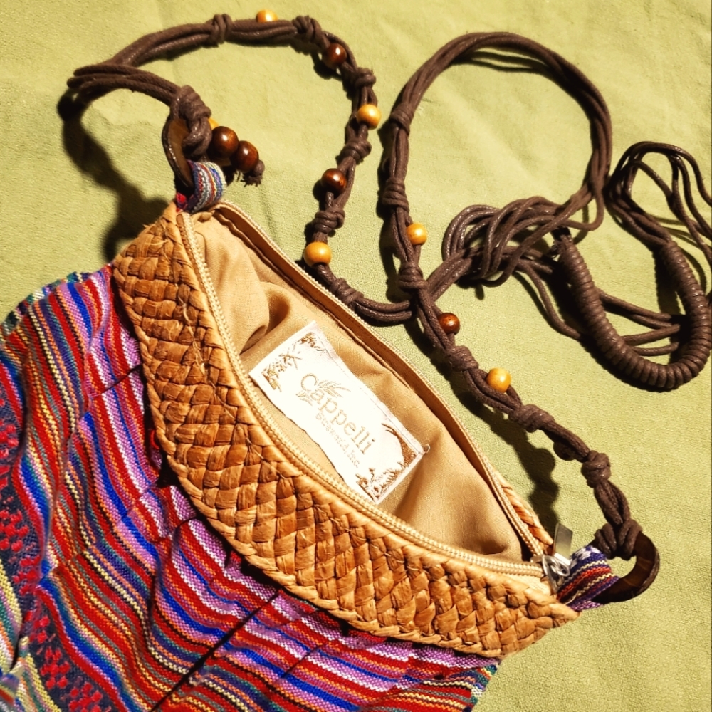 BOHO Hippie Cappelli Straworld Crossbody Purse